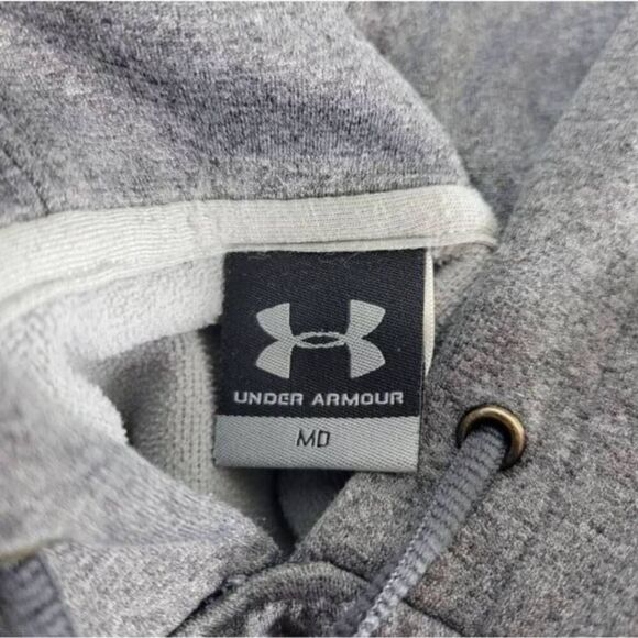 Under Armour Yellowstone Hoodie Men’s Medium Gray Pullover Sweatshirt Logo - Picture 4 of 5